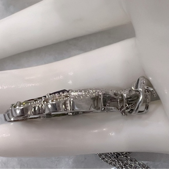 Multigemstone Silver Peacock Pendant 20” Necklace - Picture 10 of 10